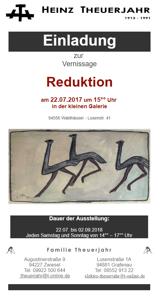 Vernissage „Reduktion“ in Waldhäuser