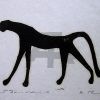 Holzschnitt Schreitender Gepard