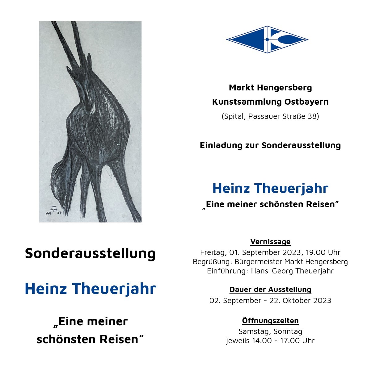 Einladung zur Vernissage der Theuerjahr Sonderausstellung „Eine meiner schönsten Reisen“ in der Kunstsammlung Ostbayern